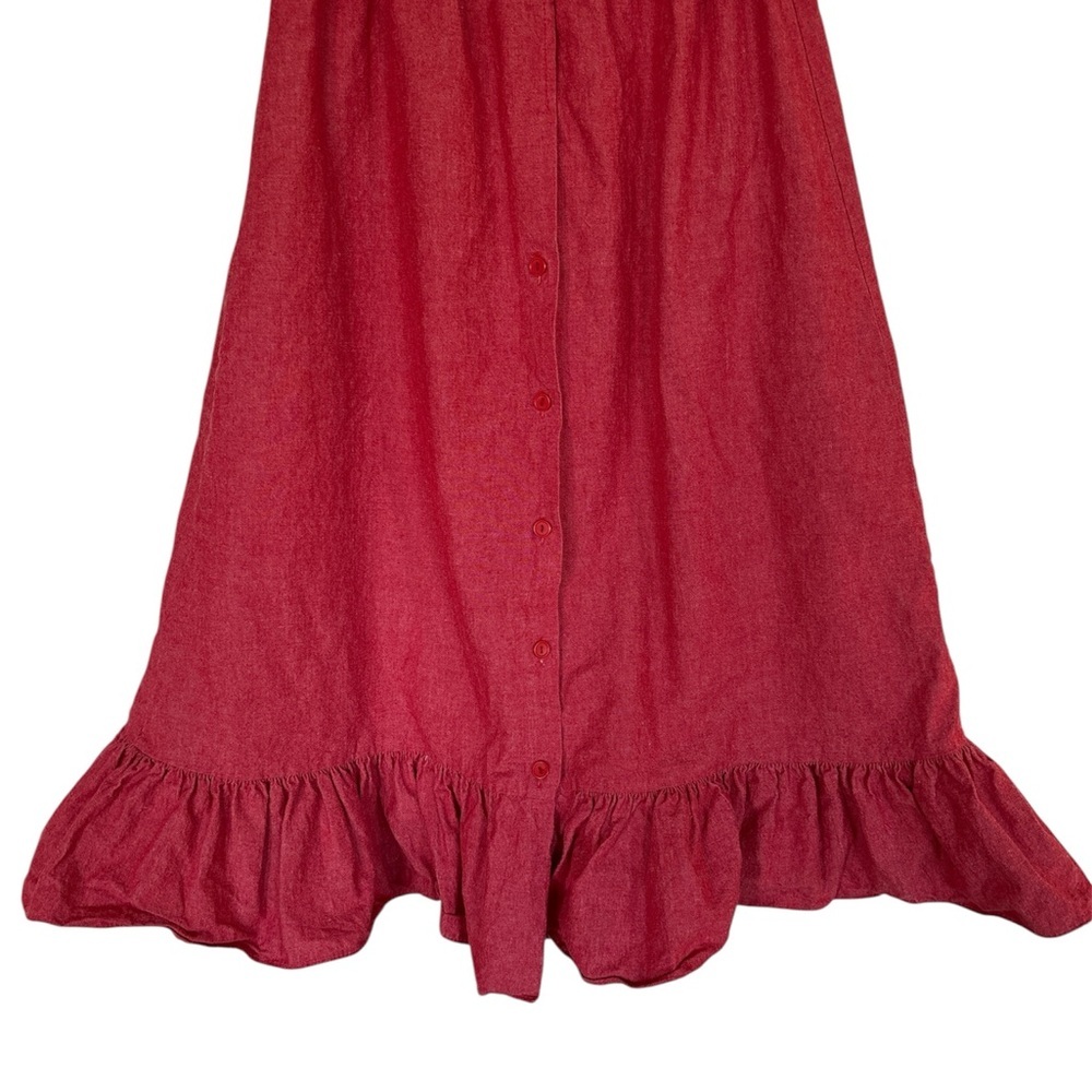 Elegant Red Ruffle Hem Skirt